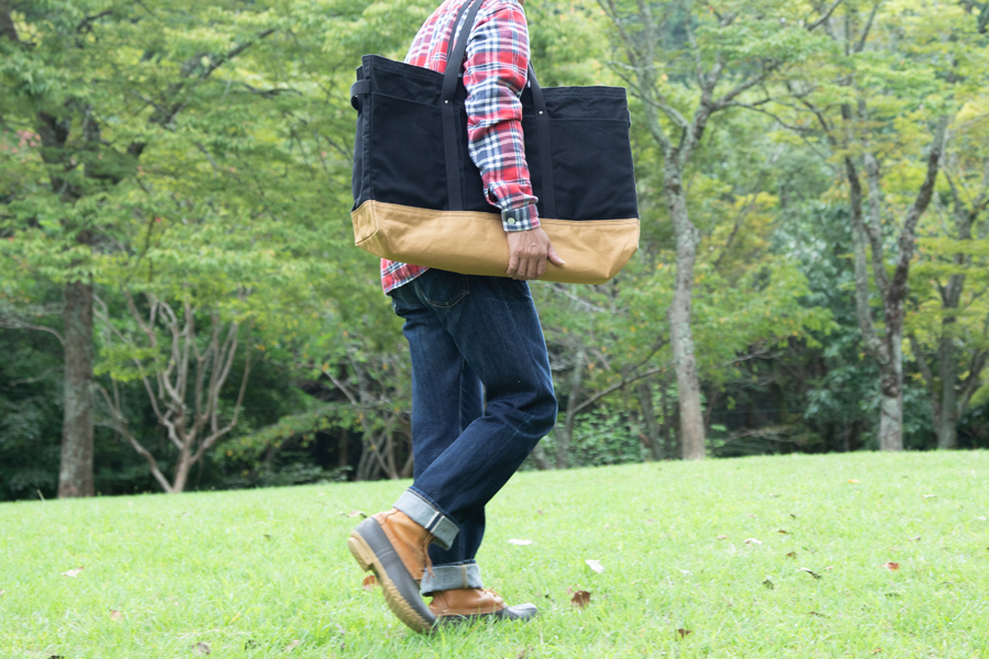 キャンプやアウトドアにも とっても大きいトートバッグ できました 一澤信三郎帆布