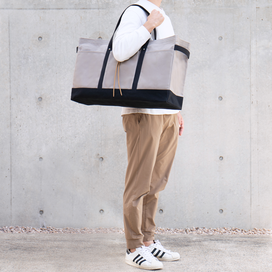 キャンプやアウトドアにも とっても大きいトートバッグ できました 一澤信三郎帆布