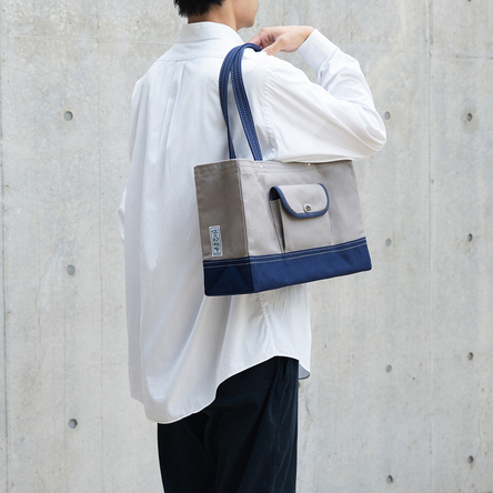 Gray × Navy / model: 180 cm