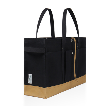 3人のmama◡̈☆　帆布　車の設計図×茶 Smiley テープハンドルリネン2WAYト－トバッグ】 ¥6,990+税